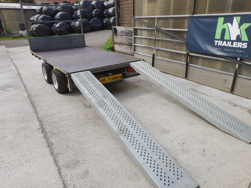 Ifor Williams LM105 10ft Flatbed Trailer for Hire, Loading Ramps