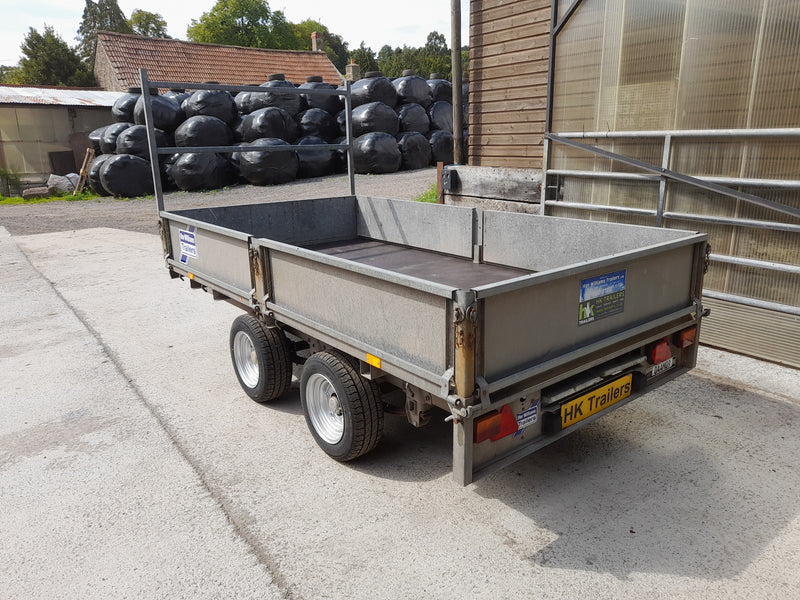 Ifor Williams LM105 10ft Flatbed Trailer for Hire, Rear View