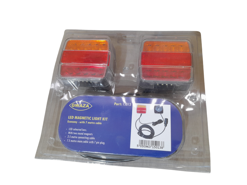 Magnetic LED Trailer Lights - 7.5m cable length, 12v