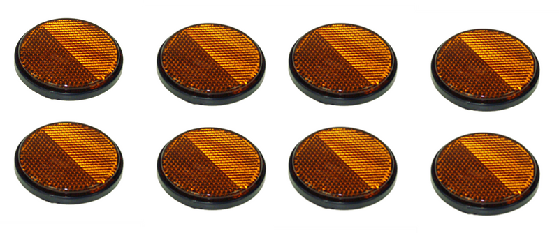 Round Reflectors - Amber - Self Adhesive