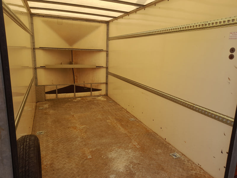 Box Van Trailer with Ramp for Hire, 12ft x 6ft, Internal View Showing Lashing Rings
