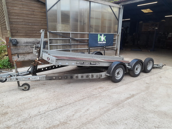 Tilted view of Brian James Car Transporter for Hire