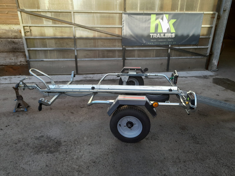 Erde PM310 Single Motorcycle Trailer (Hire) With Loading Ramp