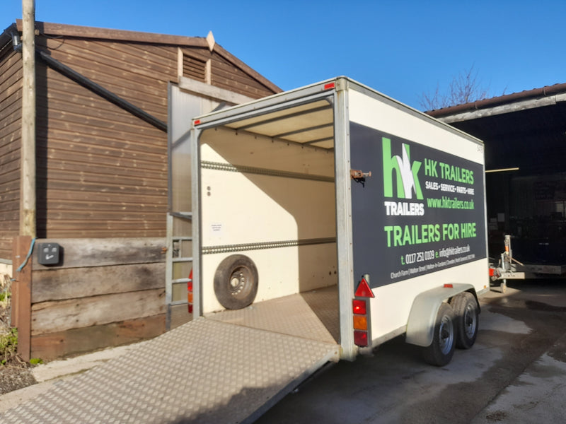 Box Van Trailers with Ramp for Hire, 12ft or 14ft