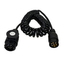 13 (8) pin plug to 7 pin plug, 3m coiled light