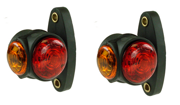 Pair of LED Red White Amber Outline Markers