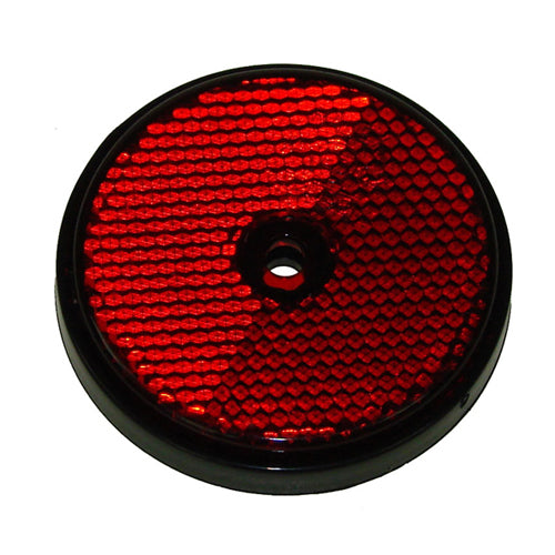 Large Red Round Reflector - 85mm