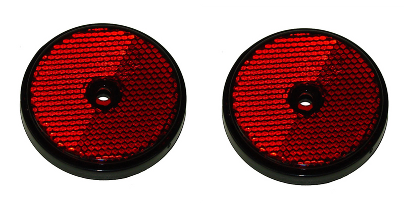 x2 Large 85mm Red Round Reflectors