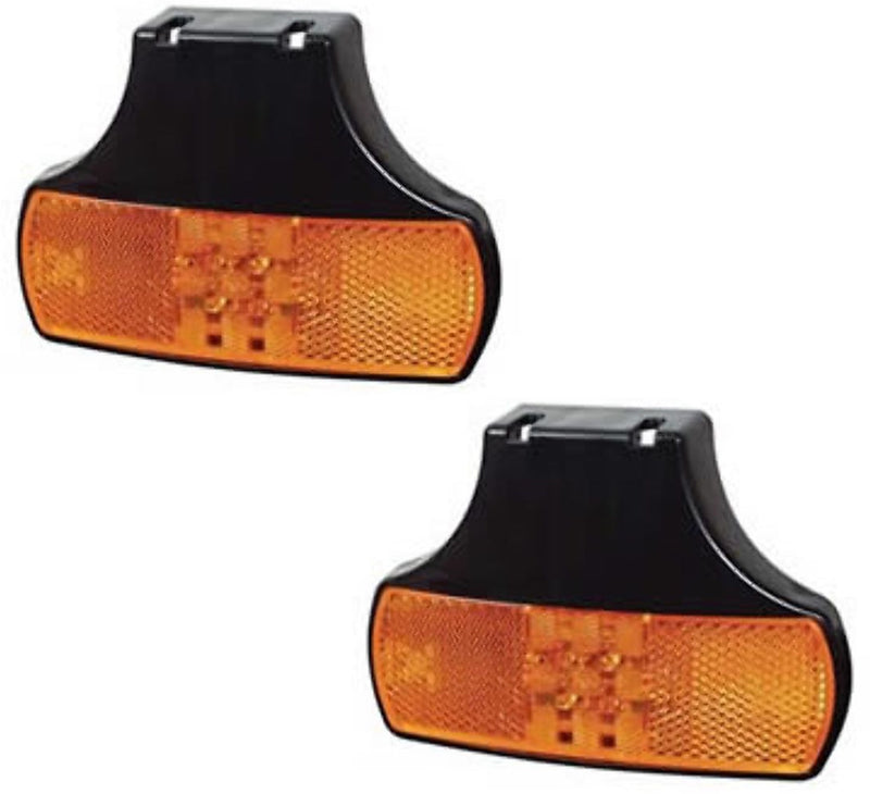 A pair of Superseal Amber side marker lights & brackets