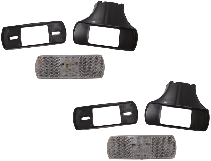 Superseal Clear Front Marker Lights & Brackets