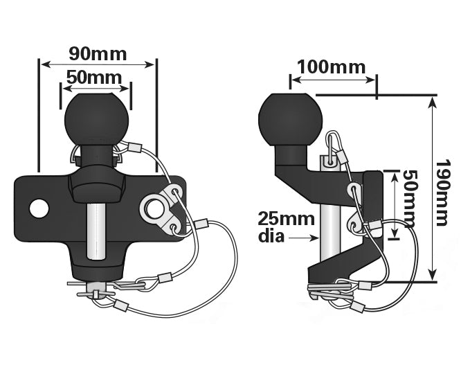 Diagram of Ball & Pin Hitch