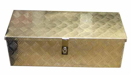 Aluminium Chequer Plate Toolbox, 760 x 330 x 240mm