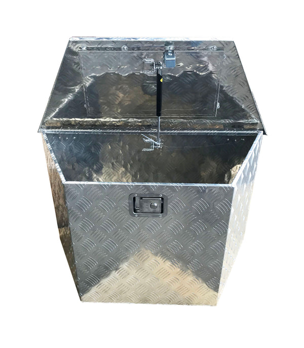 Aluminium Chequer Plate Tool Box, A Frame (Wide)