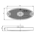 Dimensions of Oval LED Front Marker Lights - White