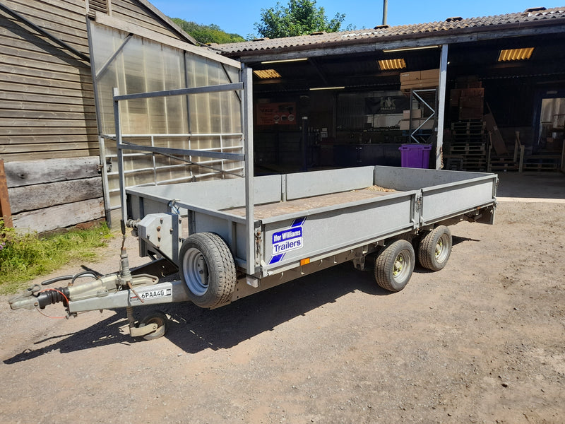 Ifor Williams LM146 Flatbed Trailer with sides and ladder rack