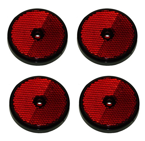 Four Round Reflectors - Red