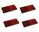 Four Red Rear Reflectors - Self Adhesive - Large
