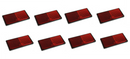 Eight Red Rear Reflectors - Self Adhesive - Large