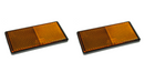 A Pair of Amber / Orange Side Reflectors - Self Adhesive - Large