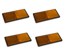 Four Amber / Orange Side Reflectors - Self Adhesive - Large