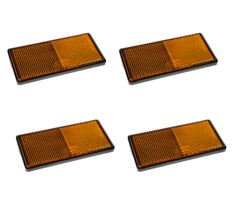 Four Amber / Orange Side Reflectors - Self Adhesive - Large