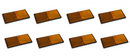 Eight Amber / Orange Side Reflectors - Self Adhesive - Large