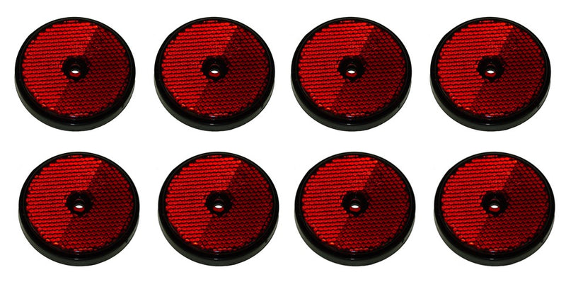 Eight Round Reflectors - Red