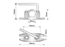 48mm Ribbed, Cast Jockey Wheel Clamp Diagram