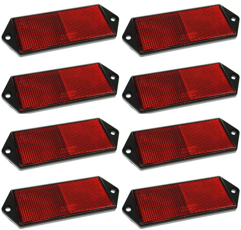 Eight Large Reflectors - Red
