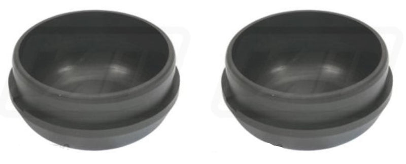 A Pair of Black ALKO Hub caps, for Ifor Williams (pre 1993)