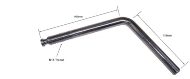 Knott KFG35 Jockey Wheel Clamp Handle - Long, Dimensions