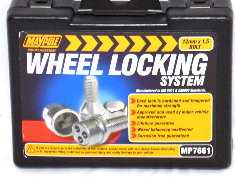 Pair of Locking Wheel Bolts, M12 x1.5mm