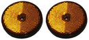 A Pair of Round Reflectors - Amber