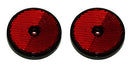 A Pair of Round Reflectors - Red