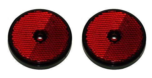 A Pair of Round Reflectors - Red