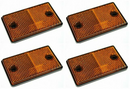 Four Amber / Orange Side Reflectors - Self Adhesive