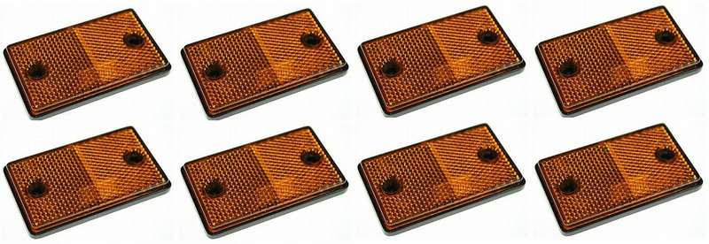 Eight Amber / Orange Side Reflectors - Self Adhesive